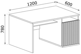 Masă PC Claudi 19 (Stejar artisan). 1055504