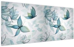 Tablou - Fluturași albaștri (120x50 cm)