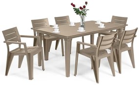 Set mobilier de grădină Fujuli 6+1 cappuccino
