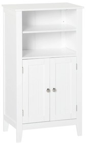 Kleankin Dulap Baie cu Rafturi Reglabile, Design Rezistent la Umiditate și Anti-Inclinare, 50x30x93 cm, Alb | Aosom Romania