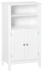 Kleankin Dulap Baie cu Rafturi Reglabile, Design Rezistent la Umiditate și Anti-Inclinare, 50x30x93 cm, Alb | Aosom Romania