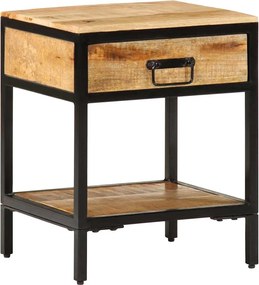 vidaXL Noptieră Maro 40 x 35 x 50 cm Lemn de mango masiv și metal