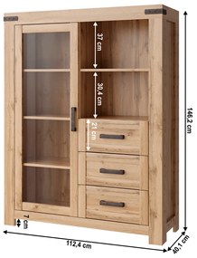 Comoda MORATIZ 1W3S, stejar wotan