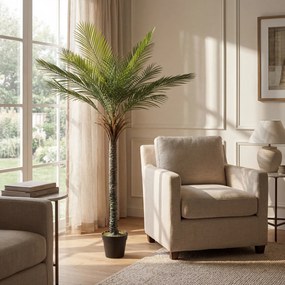 HOMCOM Plantă Artificială Decorativă 180 cm Palmier Artificial cu Ghiveci și Frunze pentru Interior Verde | Aosom Romania