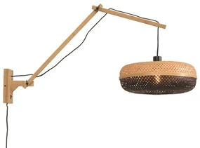Aplica cu brat articulat din bambus PALAWAN L natur/ negru 40x15cm