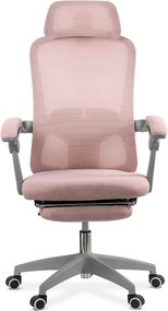 Scaun ergonomic OFF 430 roz, spătar mesh și reglaj pe înălțime