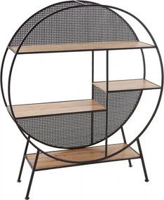 Biblioteca LEON, negru/stejar, 110x33x131 cm
