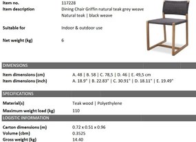 Scaun design natural pentru interior si exterior Griffin