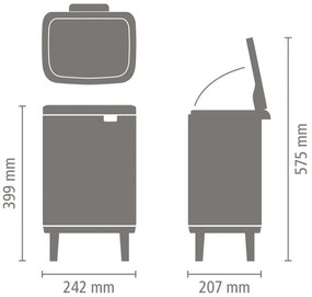 Coș Brabantia Bo Small Hi 1006645, 7 L, Ridicat, Deschidere lină și silențioasă, Bază antiderapantă, Negru