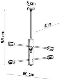 Lustră Sollux Donato 6, negru