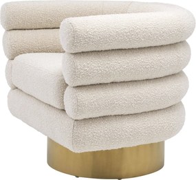 Fotoliu pivotant design elegant LUX Maguire, boucle crem 113939 HZ