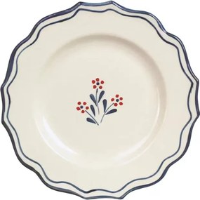 Farfurie mică din ceramică pictată manual, Ø 21,5 cm, albastru, „Esther Wildflower"