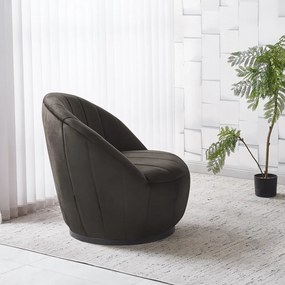 Fotoliu Rotativ – Design Modern și Confortabil, Material Textil, stofă Monolith Maro Inchis