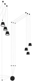 Aplica cu 6 pendule LED design modern Amadeo neagra NVL-9118635