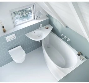 Ravak CS01000000 - Cadă de colț AVOCADO 150x75 cm acrilic/albă