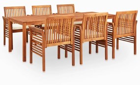 278899 vidaXL Set mobilier de exterior cu perne 7 piese lemn masiv de acacia