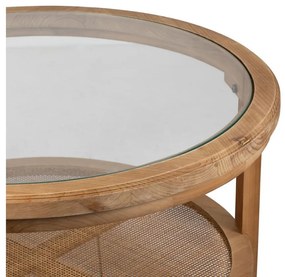 Masuta de cafea decorativa, din lemn de pin, Natur, 75 cm. Firmin