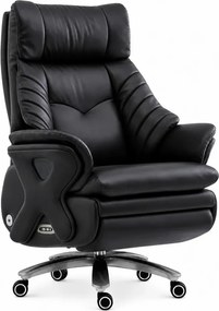 Prestige Executive AeroComfort P212 – Scaun Executiv Premium din Piele Naturală, Reclinabil Electric, Încălzire, Ventilație și Masaj Airbag, Suport pentru Picioare, 150 kg, Negru