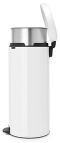 Cos de gunoi cu pedala Brabantia NewIcon 649063, 30 L, Inchidere lina, Baza antiderapanta, Cos interior metalic, Alb