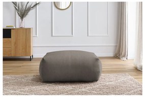 Taburet gri/maro cu tapițerie din catifea reiată Voltaire – Bobochic Paris