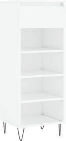 vidaXL Pantofar, alb extralucios, 40x36x105 cm, lemn compozit