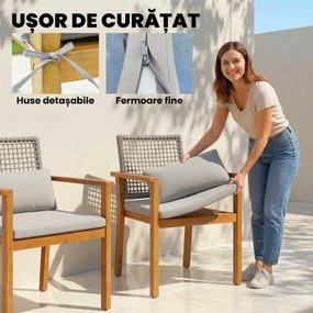 Outsunny scaune set exterior casă de vară bănci confortabile pereche relaxare | Aosom Romania