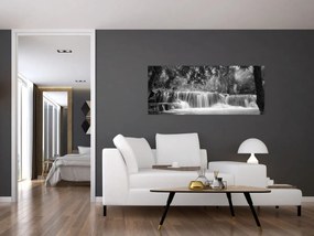 Tablou - Cascada alb-negru și alb (120x50 cm)