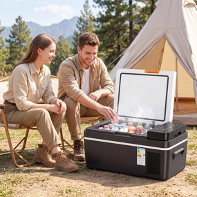 Outsunny Frigider cu compresor 20L -20℃-20℃ Frigider electric cu control prin aplicație Iluminare LED Port USB Protecție baterie | Aosom Romania