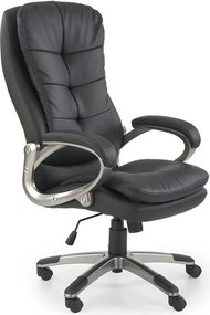 Scaun de birou PRESTON, negru/crom, piele ecologica/metal, 66x72x114/1