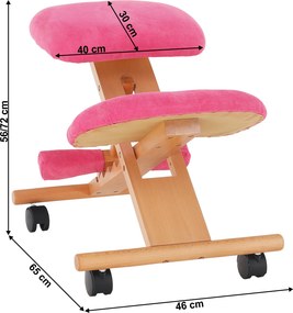 Scaun genunchi ergonomic, roz/ fag, GROCO