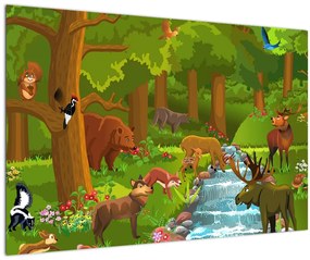 Tablou pentru copii cu animale (90x60 cm)
