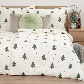 Lenjerie de pat din flanel 4Home Little Trees, 140 x 220 cm, 70 x 90 cm