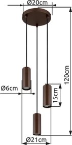Lustră pe cablu Globo 57919-3H JAMES 3xGU10/25W/230V