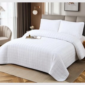 Cuvertură bumbac 100%, alb, 4 piese, 230x240 cm, EY10