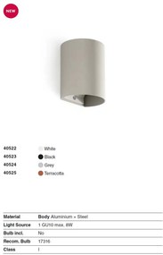 Aplica perete aluminiu gri, 1xGU10, SOLE round