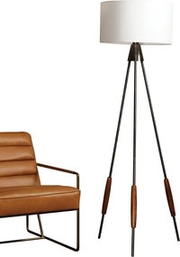 Lampadar din metal, cu abajur din bumbac, Spindle
