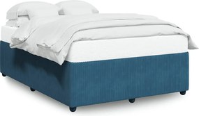 vidaXL Cadru de pat, albastru, 160x200 cm, catifea