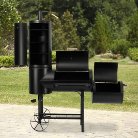 Grătar de grădină cu afumătoare Avenberg LOKOMOTIVA BBQ MASTER
