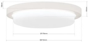 Plafoniera LED moderna LEROX 20cm alba
