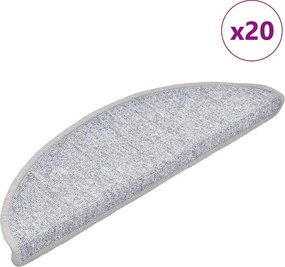 vidaXL Covorașe pentru scări, 20 buc., 56x17x3 cm, gri deschis, semirotunde