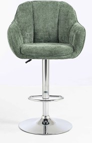 HR2055W Scaun Verde Salvie Grid Premium cu Bază Cromata