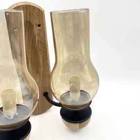 Aplică Brilagi COTTAGE 2xE14/40W/230V stejar/maro