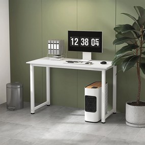 HOMCOM Birou pentru Computer cu Picioare Reglabile, 120x60x76 cm, Alb | Aosom Romania