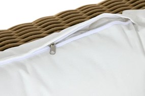 Set lounge exterior din rattan sintetic împletit, 4 piese cu canapea, 2 fotolii, măsuță și perne, „Paloma”