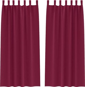 vidaXL Perdele Opaque cu Inel 2 pcs Roșu Vin 245 x 140 cm Poliester