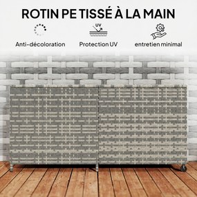 Outsunny Cufăr de grădină din rășină împletită, cufăr de depozitare exterior 650 L impermeabil cu căptușeală cu fermoar | Aosom Romania