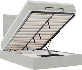 vidaXL Cadru de pat otoman cu saltele Gri deschis 120x190cm catifea