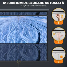 HOMCOM Ecran de Proiecție 84 Inch Format 4:3, Ecran Rulabil cu Unghi de 160° și Montare pe Tavan sau Perete, 181x8x138 cm, Alb | Aosom Romania