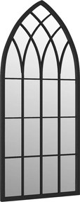 vidaXL Oglindă de grădină, negru, 100x45 cm, fier, uz exterior