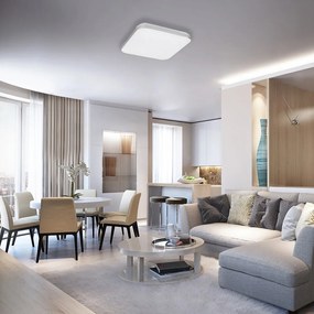 Plafoniera LED moderna Oscar 53cm alb/crom